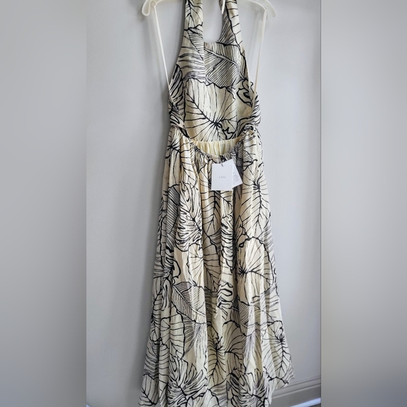 DISSH Malta Black Palm Linen Halter Dress - Picture 5 of 10